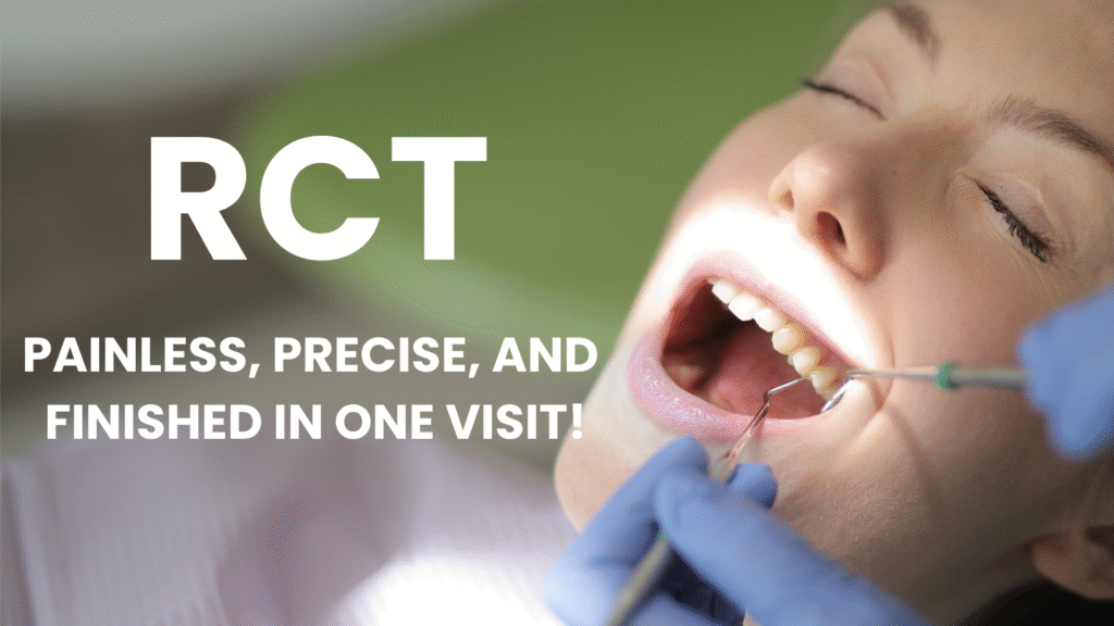 Patient receiving root canal treatment from a professional dentist in clinic